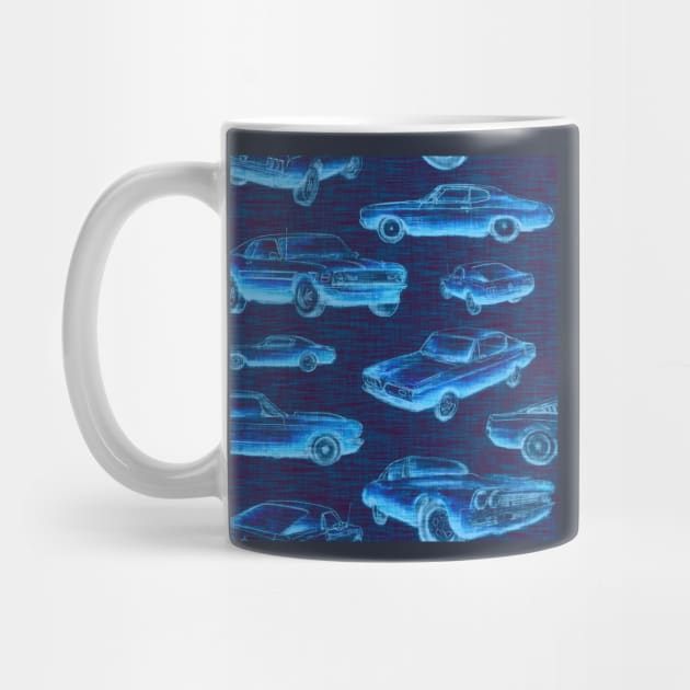 Muscle Cars- Dark Blue Glow by SugarPineDesign